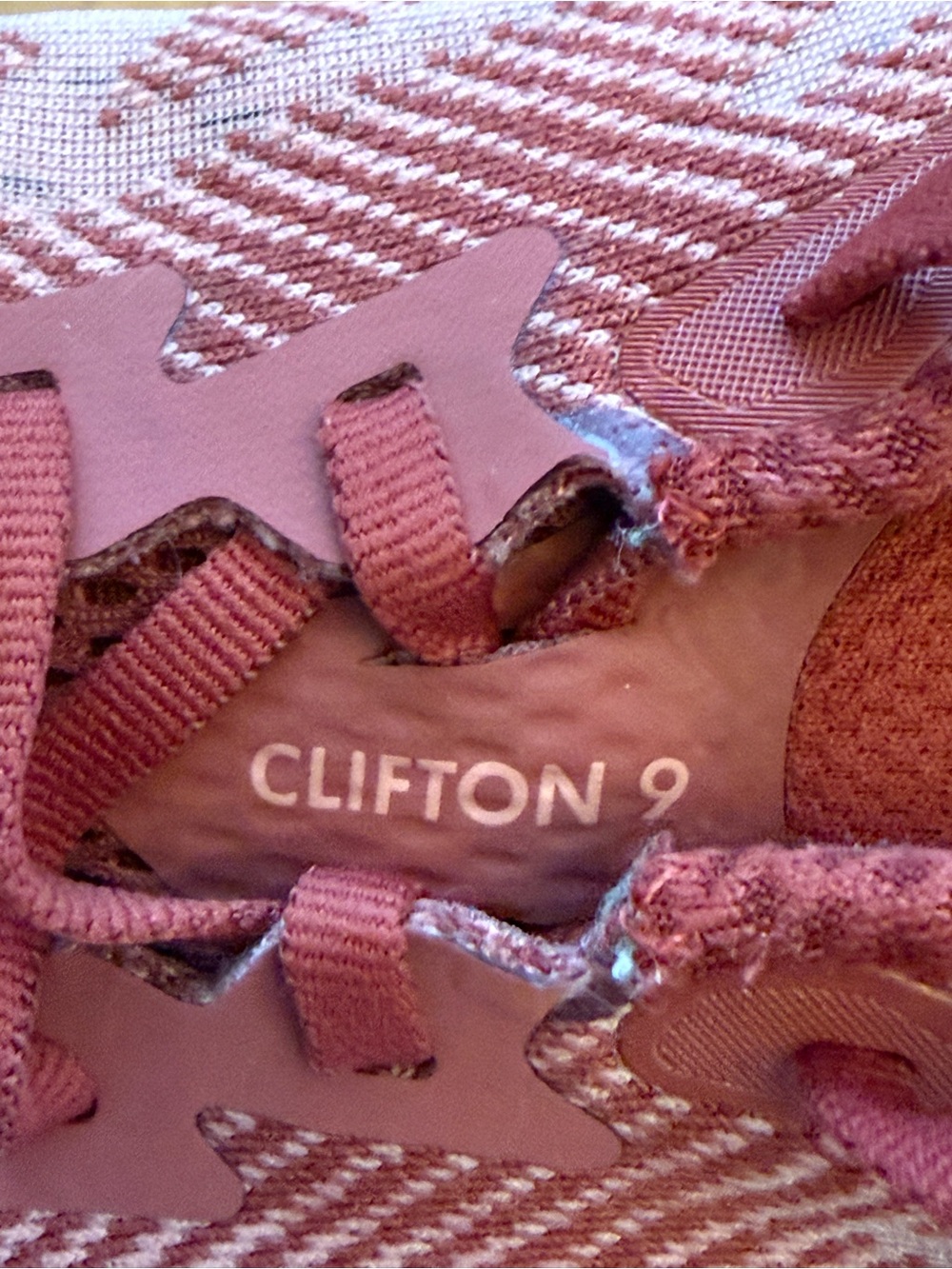 HOKA Clifton 9 Womens 8.5 B Pink Red Running Shoes Cushioned Walking Sneakers - Picture 8 of 11